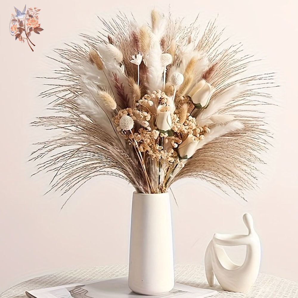 Dried Flower Bouquet - 80Pcs Artificial Dried Flowers Bouquet for