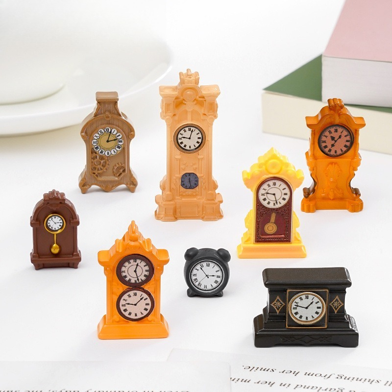 Vintage Alarm Clock - Vintage Mini Desk Clock Dollhouse Decoration