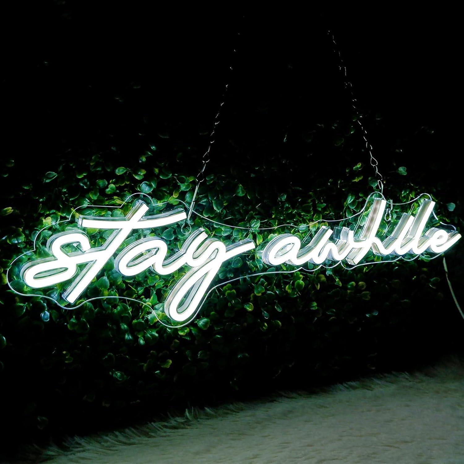 Home Decor Light - Stay Awhile Neon Signs USB Dimmable