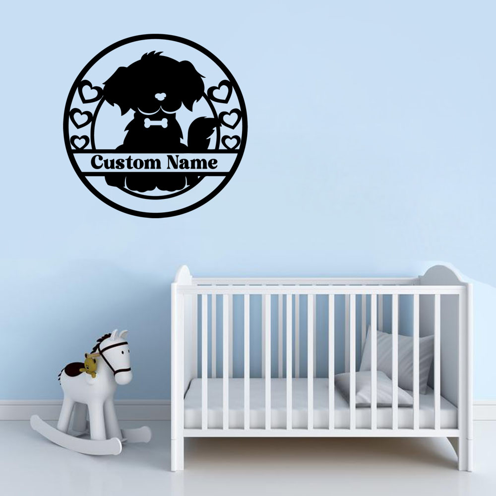 Home Decor Wall Tiles - 1PC Cool Dog Personalized Text Decal