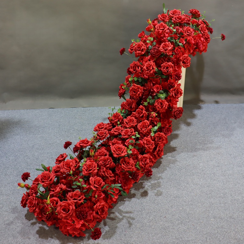 Home Decor Garland - Handmade Red & Yellow Silk Floral