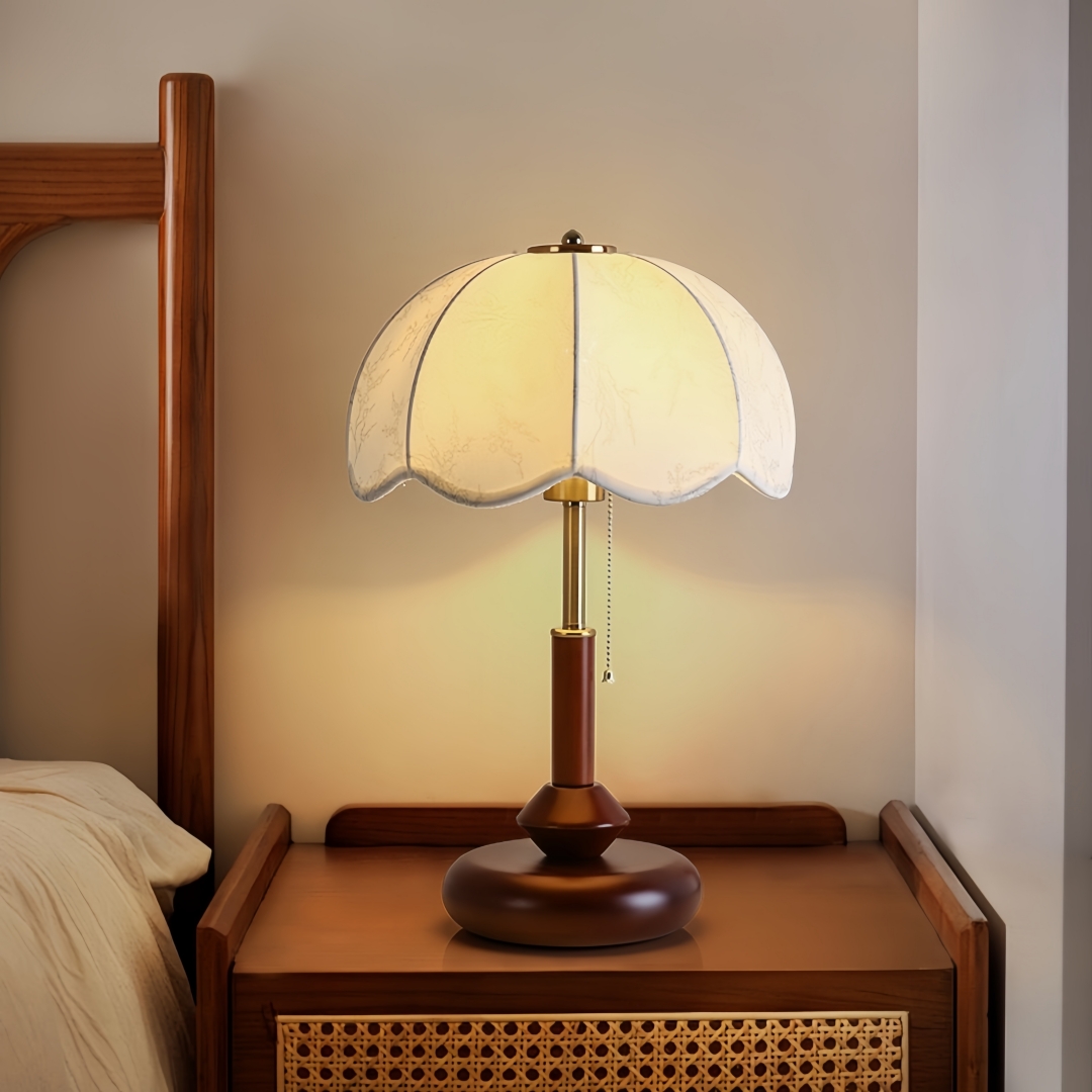 Home Decor Light - Vintage Scalloped Dome Table Lamp for