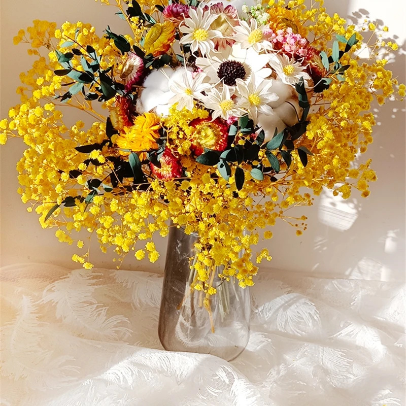 Dried Flower Bouquet - Natural Dried Flower Gypsophila Fresh Preserved