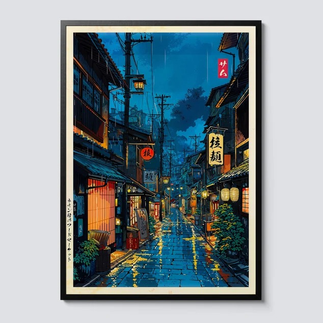 Home Decor Tokyo - Japanese Tokyo Teahouse Cartoon Canvas Print