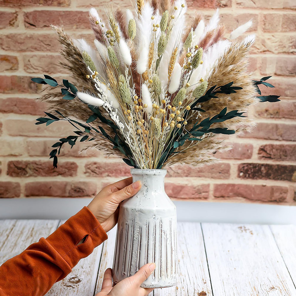Dried Flower Bouquet - 100pcs Dried Pampas Grass Bouquet Rabbit