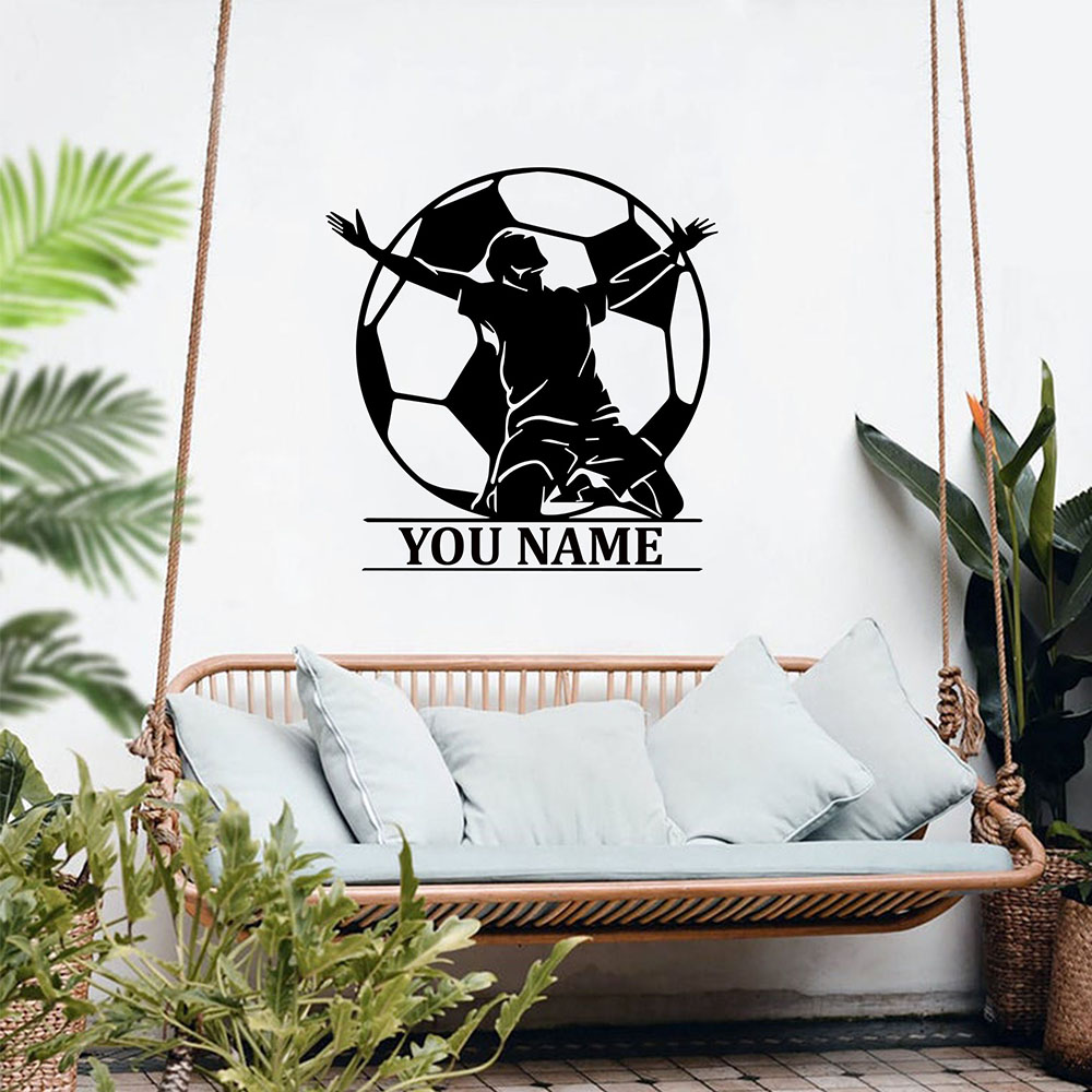Home Decor Wall Tiles - 1PC Colorful Soccer Customizable Name Wall