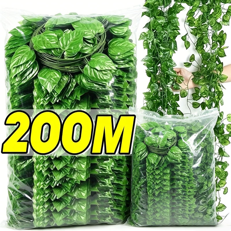 Home Decor Garland - Artificial Green Ivy Leaf Rattan Creeper