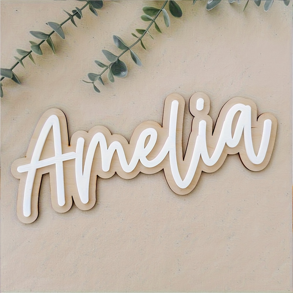 Home Decor Halloween - Customizable Double-Layered Wooden Name Plaque with