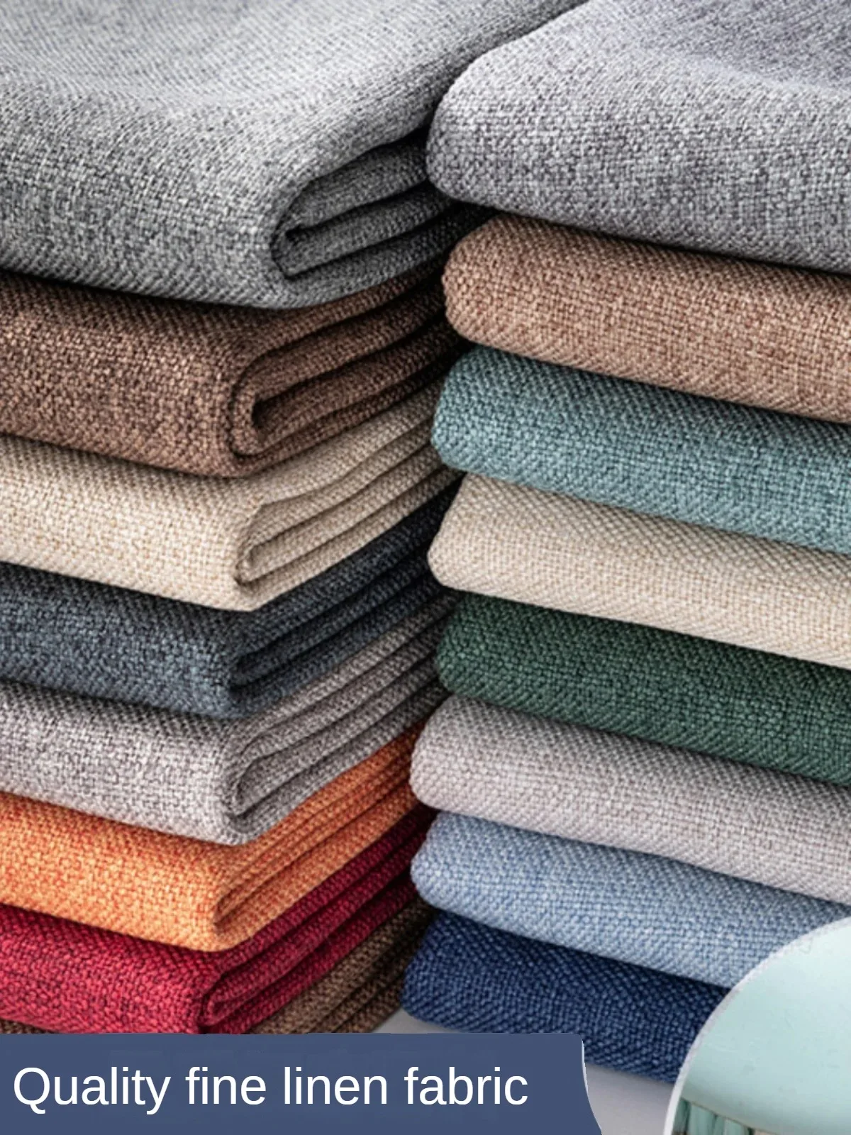 Linen Table Runner - Thickened Plain Linen Fabric Fine By