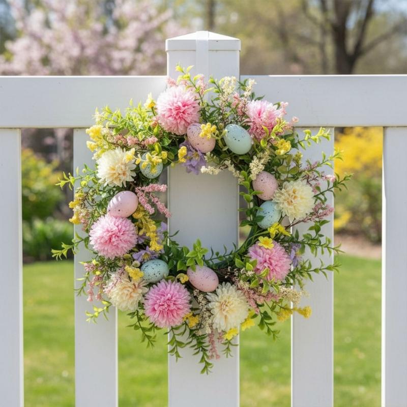 Home Decor Garland - QX2E Easter Door Wreath With Artificial