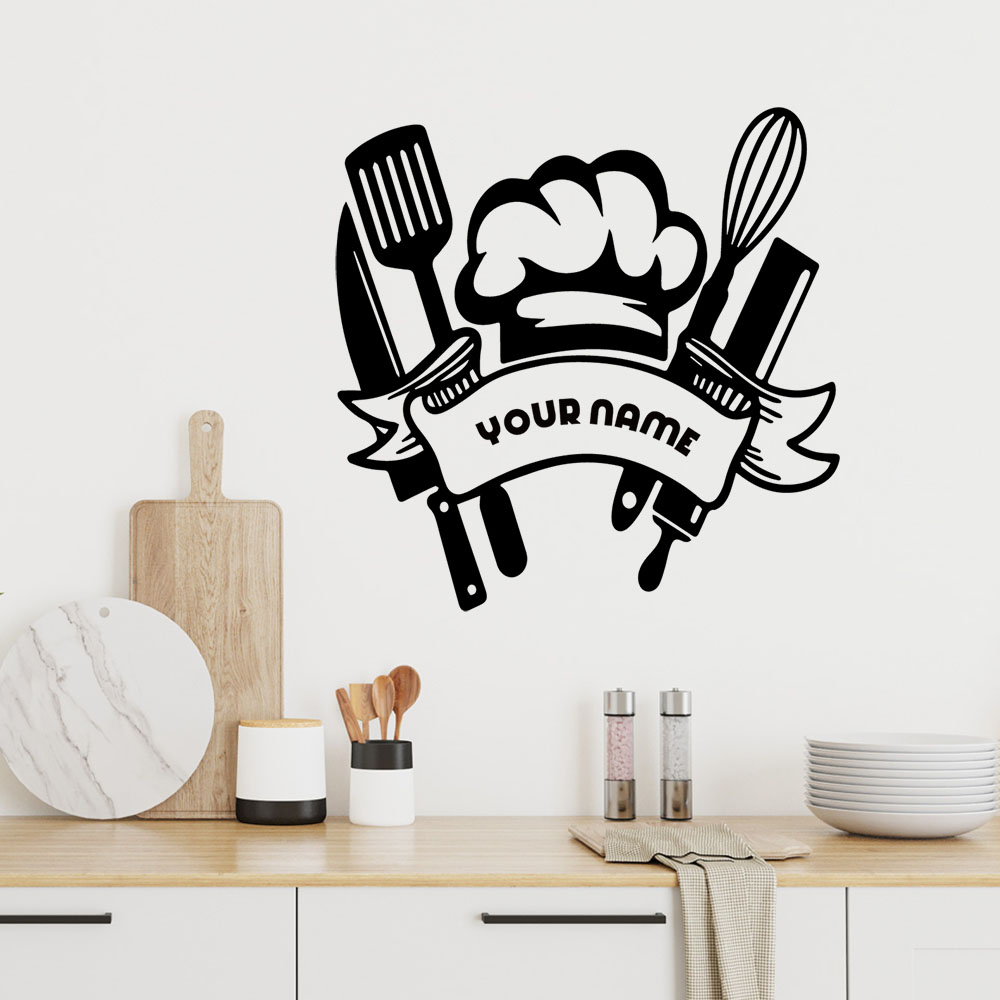 Home Decor Wall Tiles - 1PC Colorful Kitchenware Customized Name Family