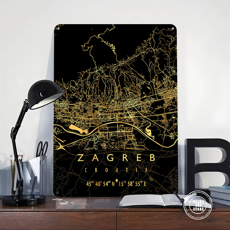 ZAGREB MAP CROATIA 3D Texture  - огляд і ціна Home Decor Zagreb