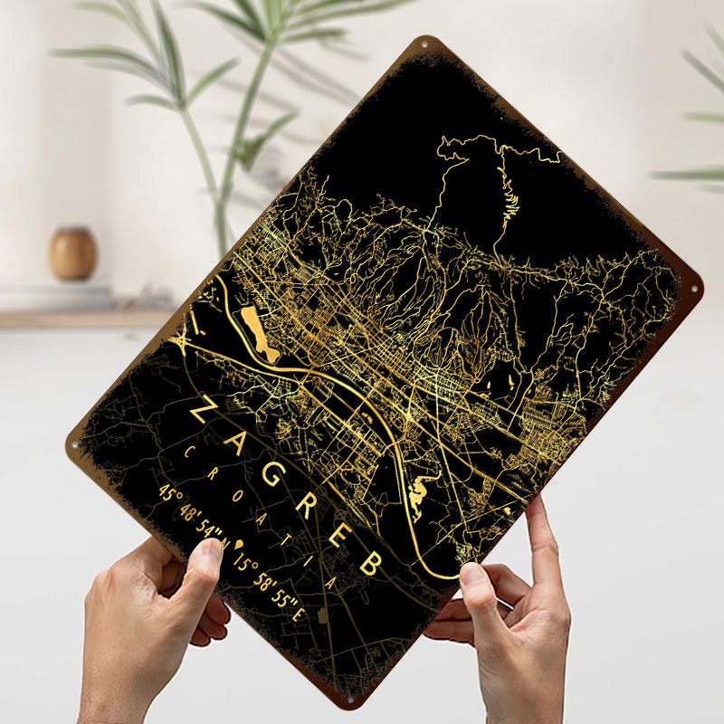 ZAGREB MAP CROATIA 3D Texture  - огляд і ціна Home Decor Zagreb