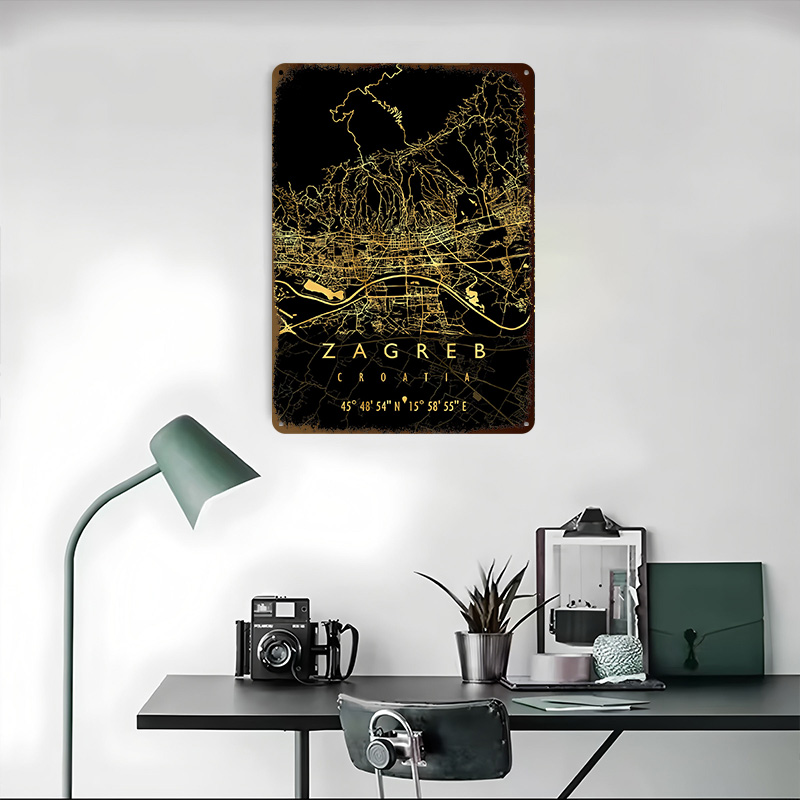 ZAGREB MAP CROATIA 3D Texture  - огляд і ціна Home Decor Zagreb