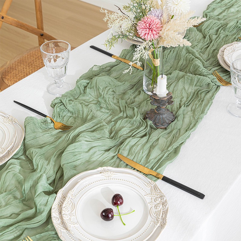 Boho Gauze Table Runner, Crink - огляд і ціна Linen Table Runner