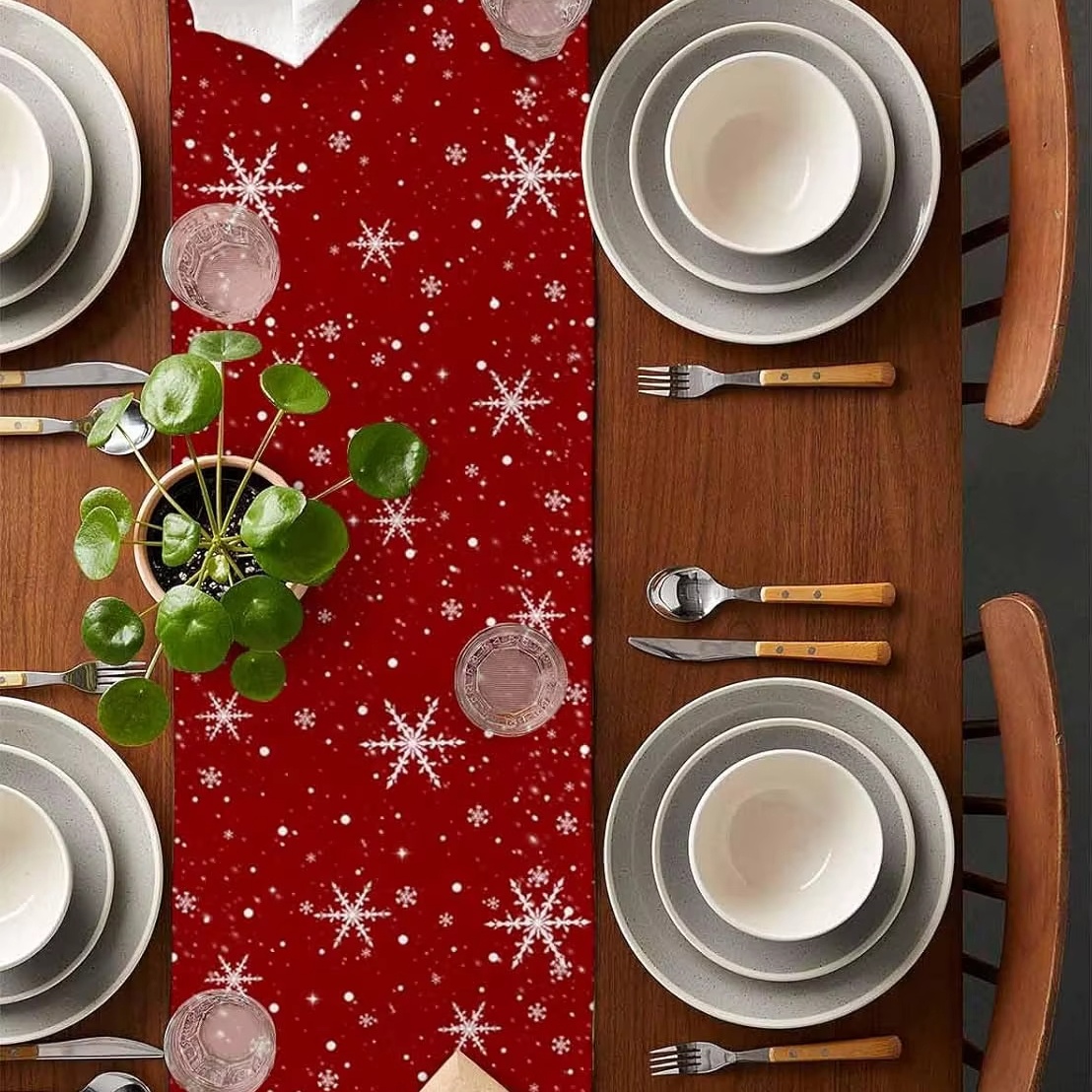 Red Table Runner Christmas Tre - огляд і ціна Linen Table Runner