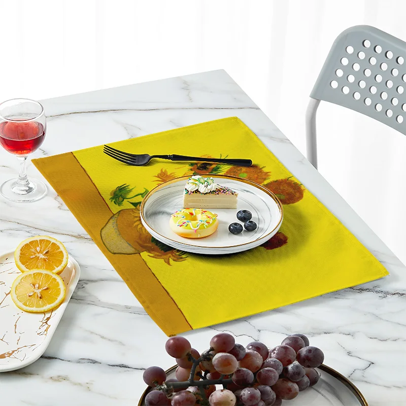 New Van Gogh Oil Painting Tabl - огляд і ціна Linen Table Runner