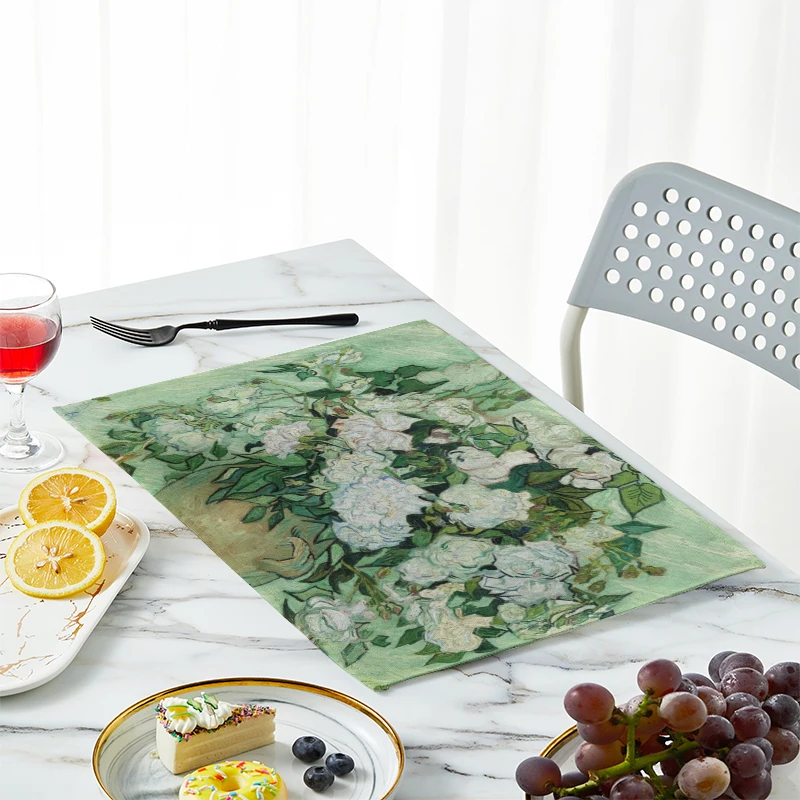 New Van Gogh Oil Painting Tabl - огляд і ціна Linen Table Runner