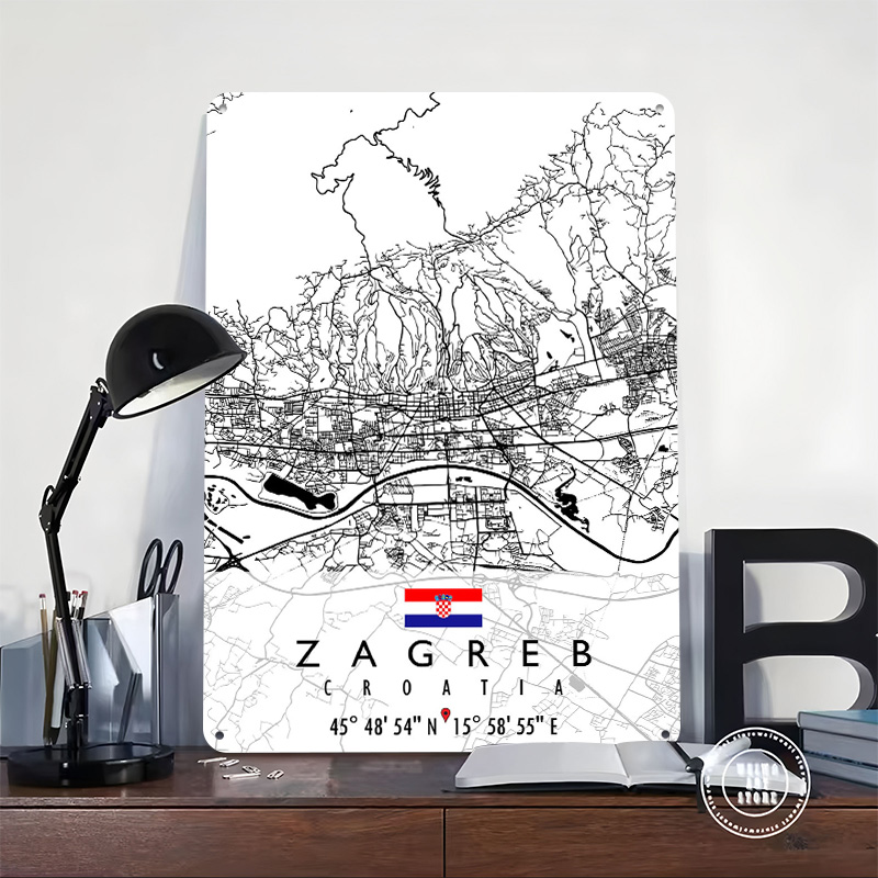 ZAGREB MAP CROATIA 3D Texture  - огляд і ціна Home Decor Zagreb