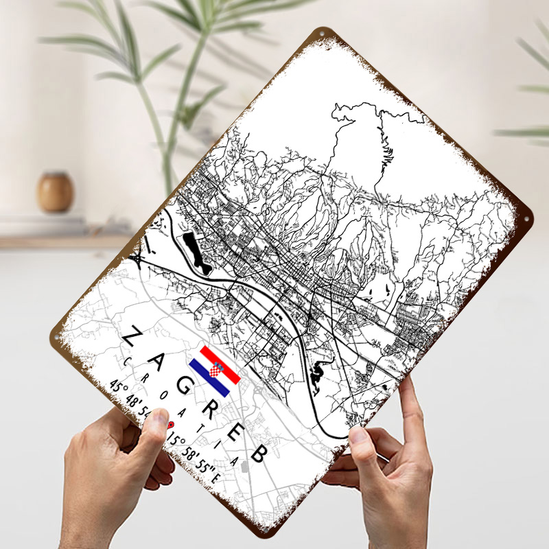 ZAGREB MAP CROATIA 3D Texture  - огляд і ціна Home Decor Zagreb