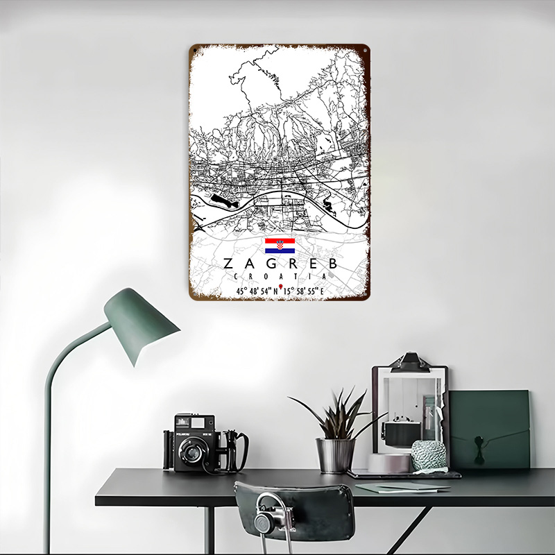 ZAGREB MAP CROATIA 3D Texture  - огляд і ціна Home Decor Zagreb
