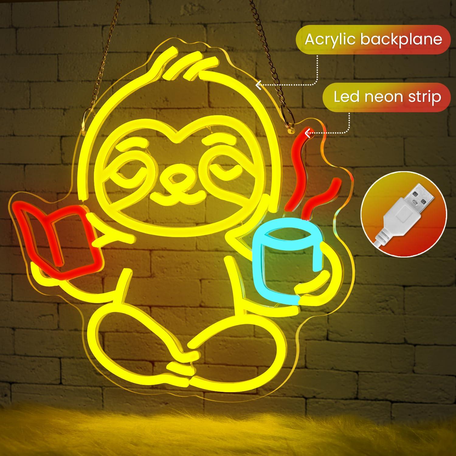 Sloth Neon Sign USB Dimmable L - огляд і ціна Home Decor Light