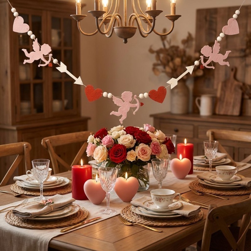2026 New Red Pink Heart Felt G - огляд і ціна Home Decor Garland