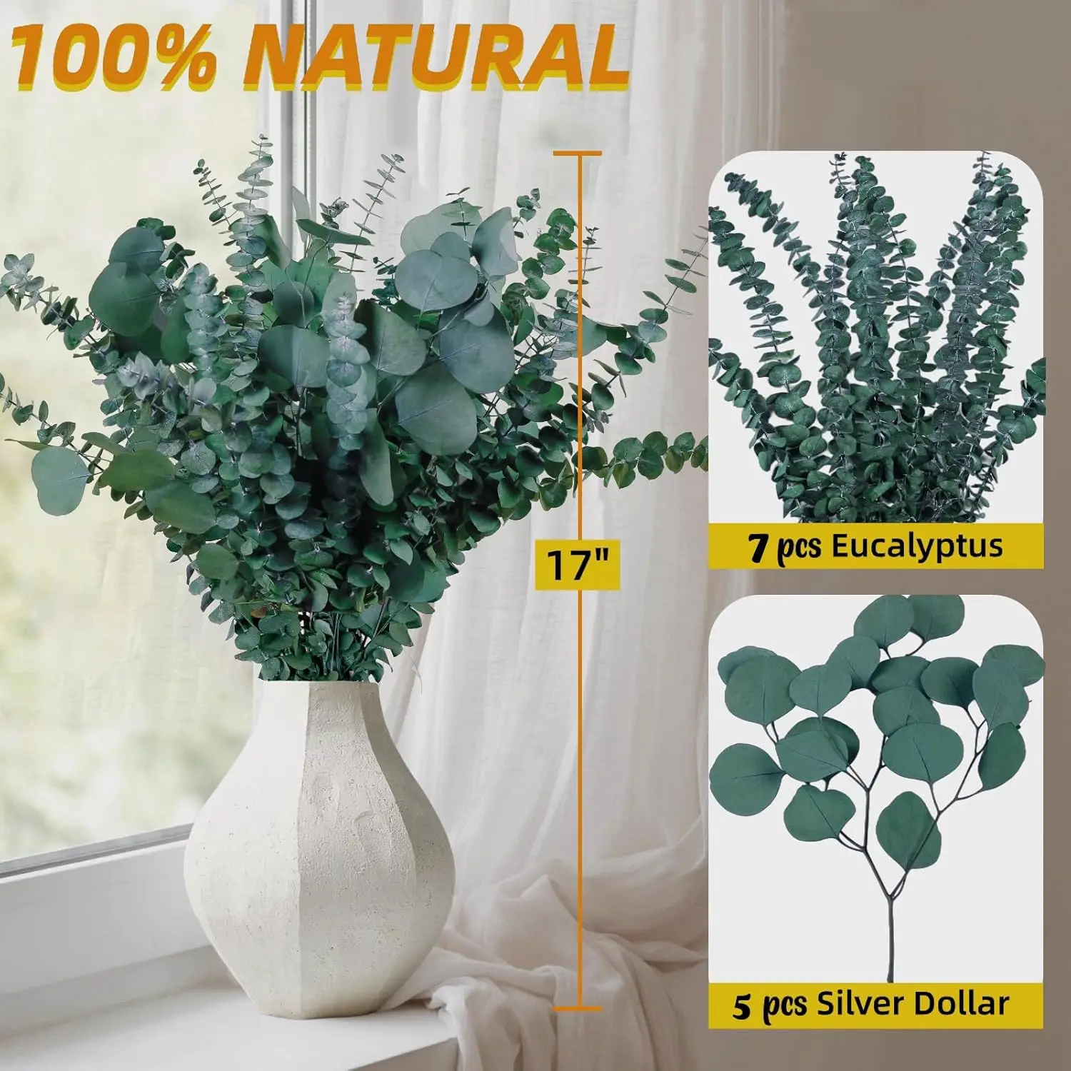 12 Pcs Large Dried Eucalyptus  - огляд і ціна Home Decor Garland