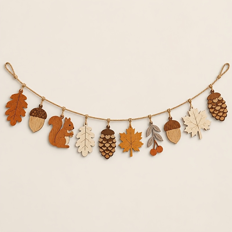 Autumn Wooden Garland Squirrel - огляд і ціна Home Decor Garland
