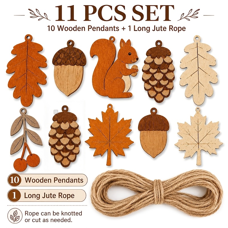 Autumn Wooden Garland Squirrel - огляд і ціна Home Decor Garland