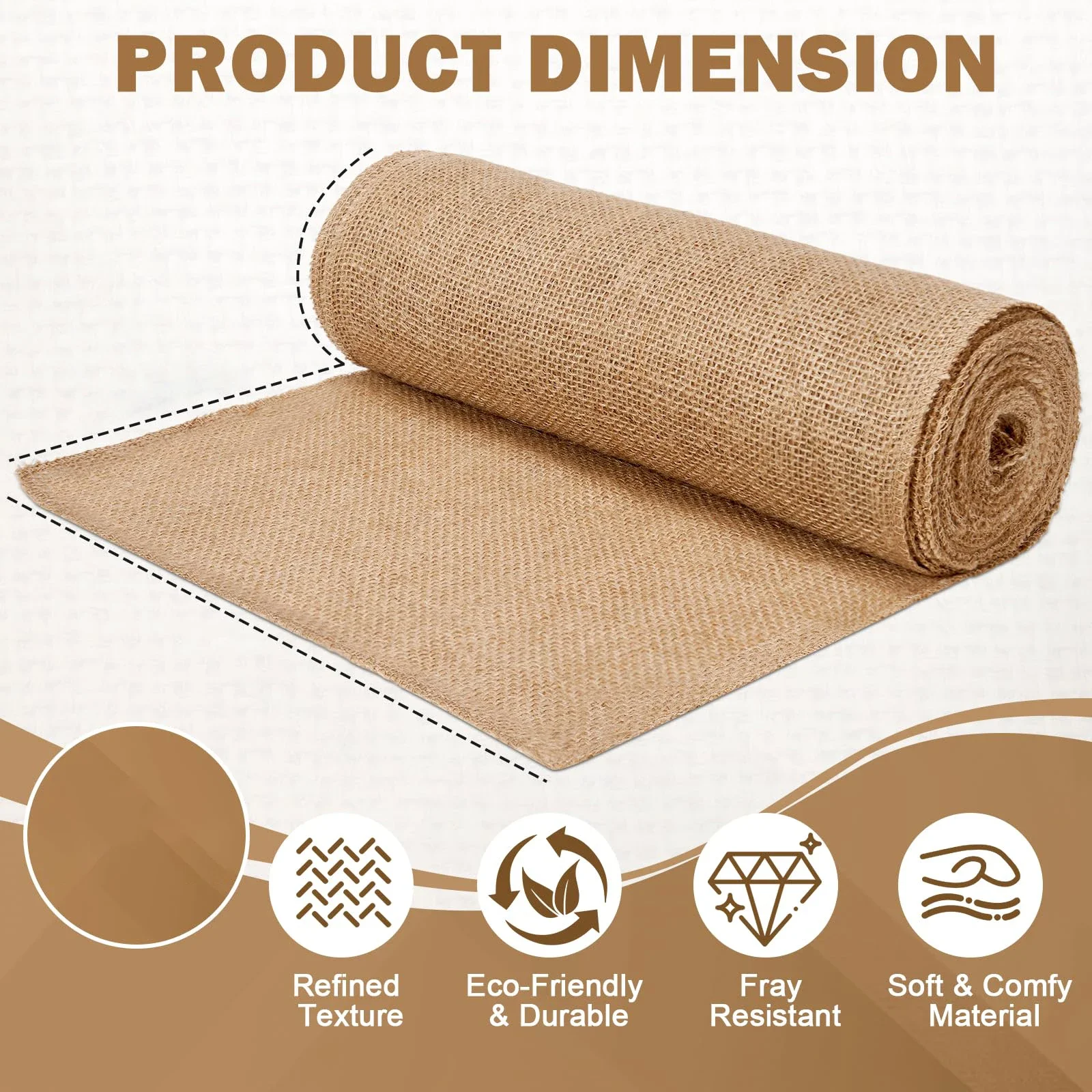 New Desig Beige Burlap Roll 30 - огляд і ціна Linen Table Runner