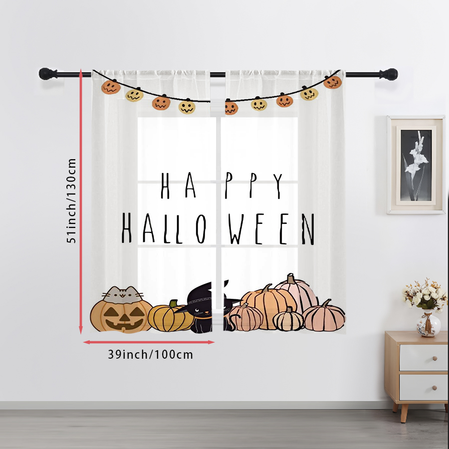 2PCS Digital Print Sheer Curta - огляд і ціна Home Decor Garland