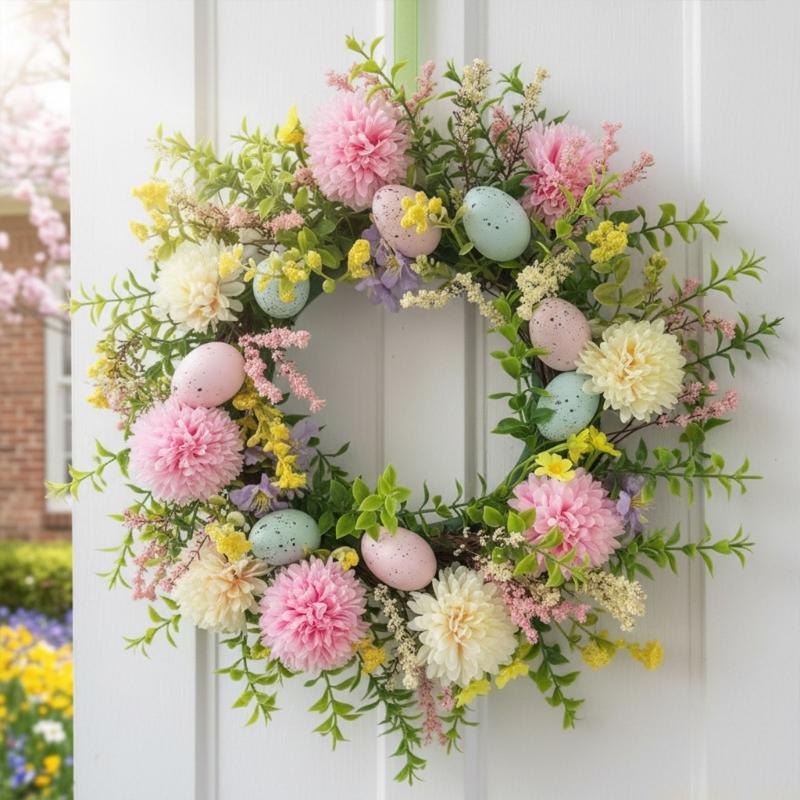 QX2E Easter Door Wreath With A - огляд і ціна Home Decor Garland