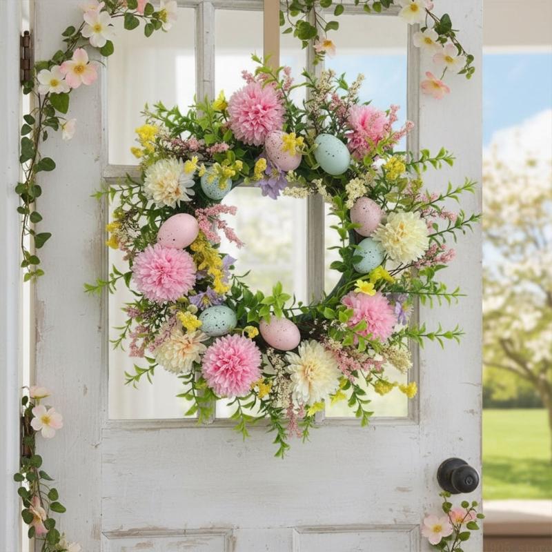 QX2E Easter Door Wreath With A - огляд і ціна Home Decor Garland