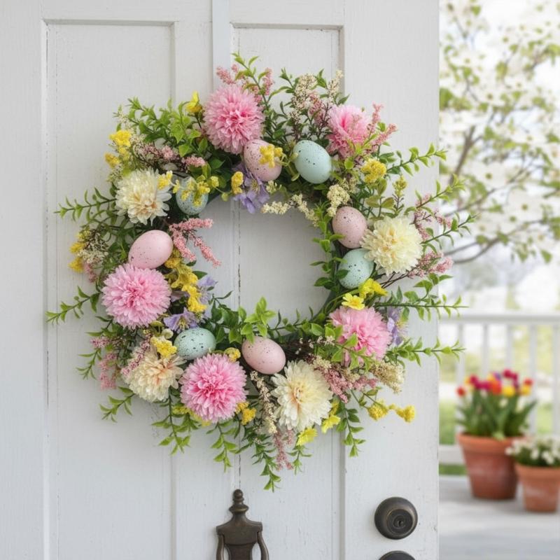 QX2E Easter Door Wreath With A - огляд і ціна Home Decor Garland
